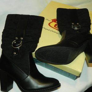 NIB Route 66 Black Belted Boots, Size 7 1/2
